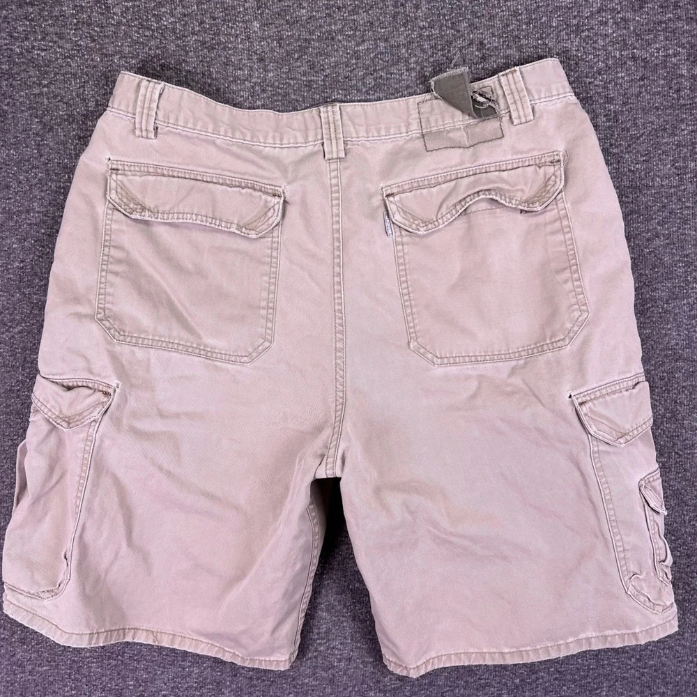 VTG Levis SilverTab Cargo Shorts Mens 38 Khaki Tan Relaxed Fit Tactical Workwear